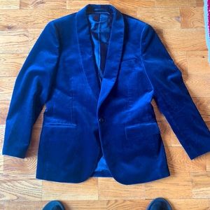 J Crew navy blue velvet blazer.